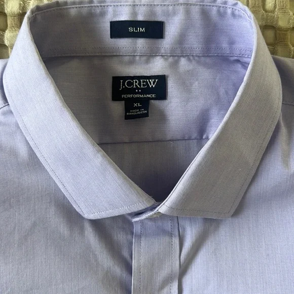 J Crew Slim Bowery Performance Mens Dress Shirt with Spread Collar Slim XL NWOT - Picture 4 of 5